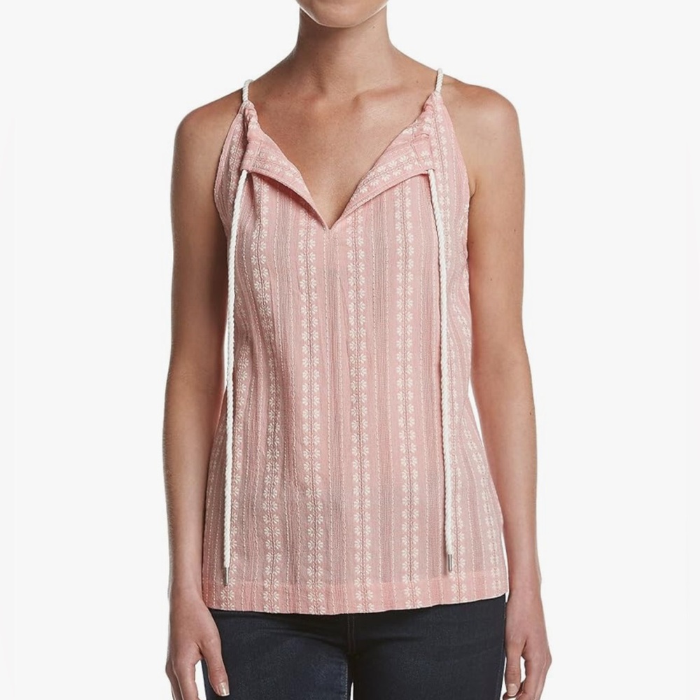 NEW GH Bass and Co Coral Bliss Pink Sleeveless Camisole Tank Top Sailor Collar M